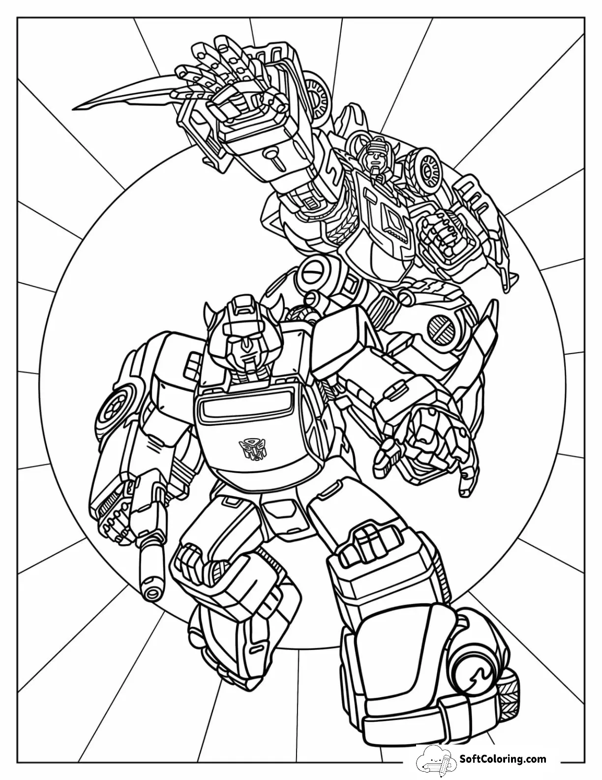 Detailed Bumblebee Coloring Page In Two Forms