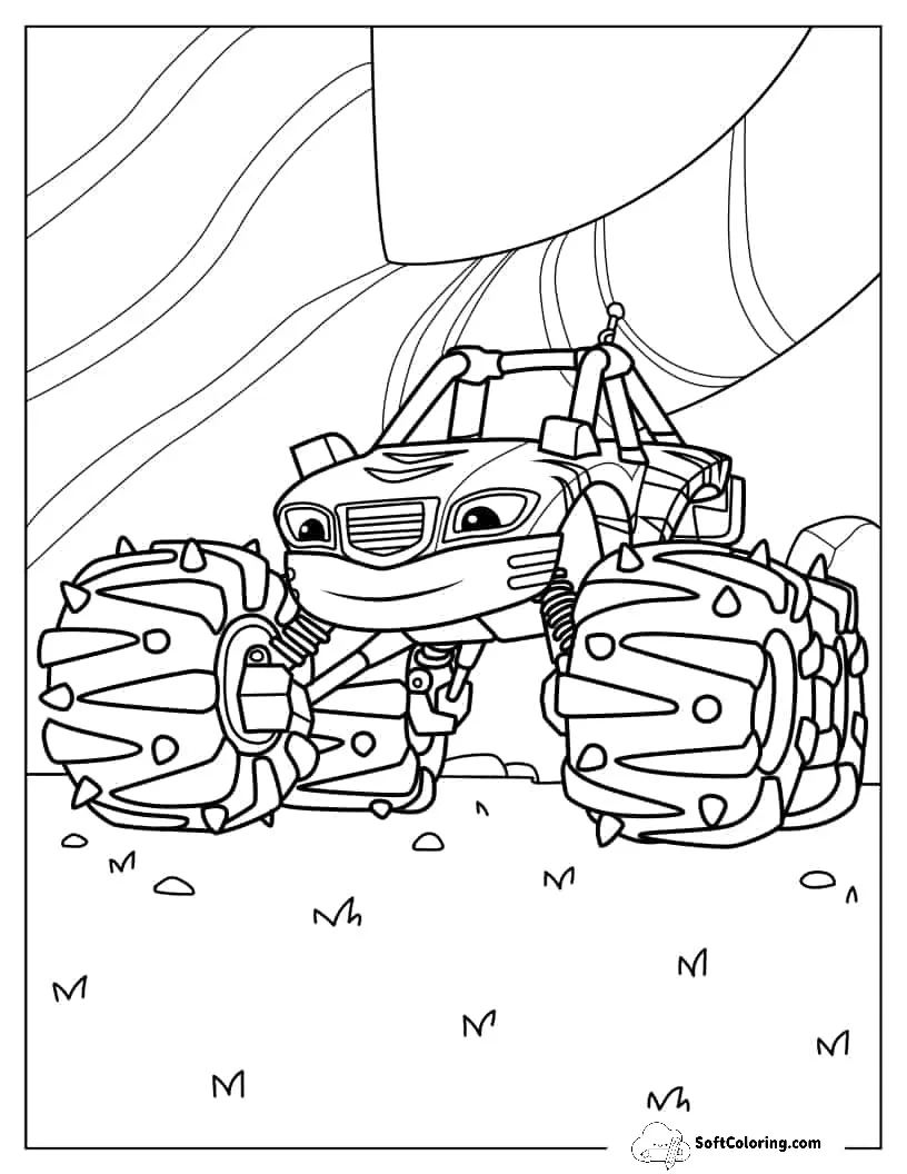 Detailed Coloring Page Of Stripes Monster Machine