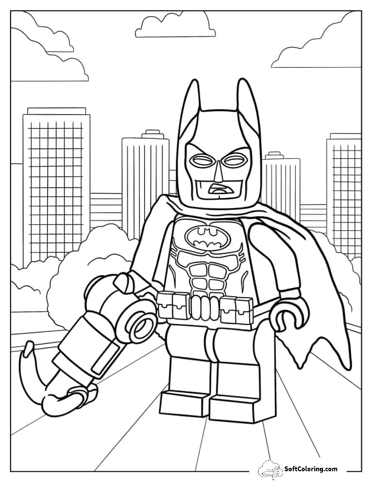 Detailed Lego Batman In City To Color