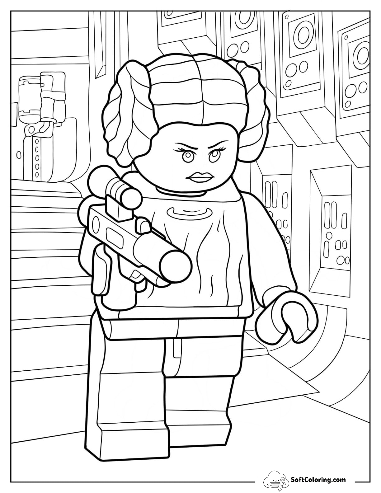 Detailed Lego Star Wars Of Princess Leia Holding Blaster