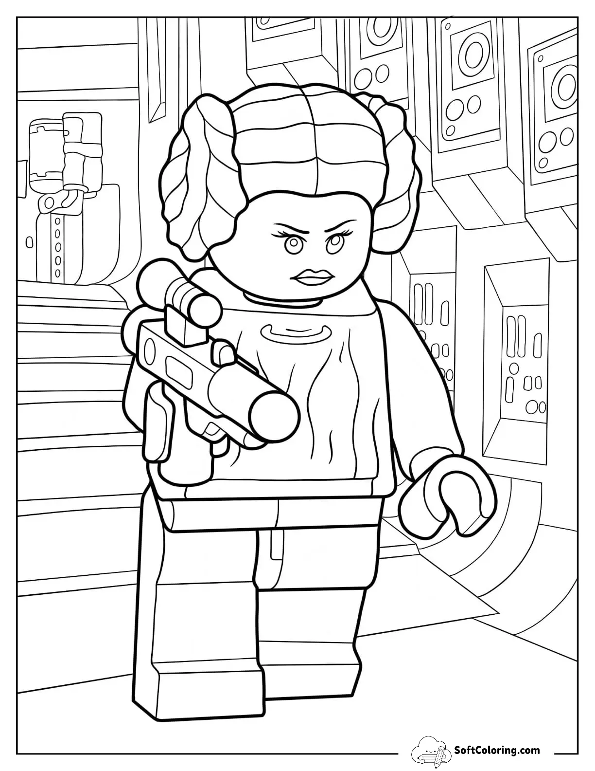 Detailed Lego Star Wars Of Princess Leia Holding Blaster