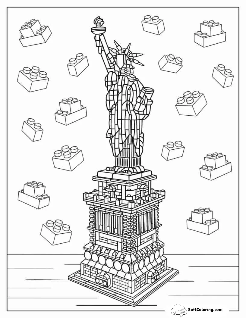 Detailed Lego Statue Of Liberty