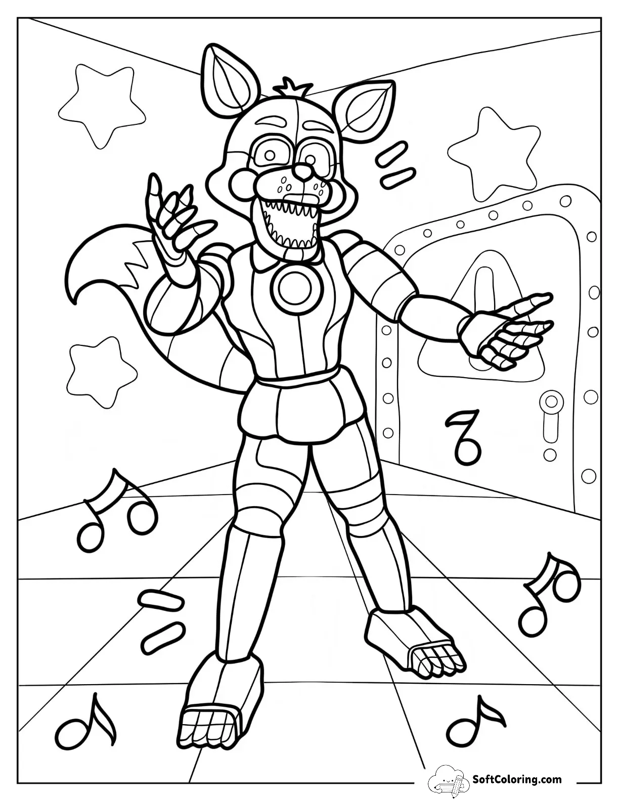 Five Nights At Freddy's Coloring Page Of Detailed Lolbit