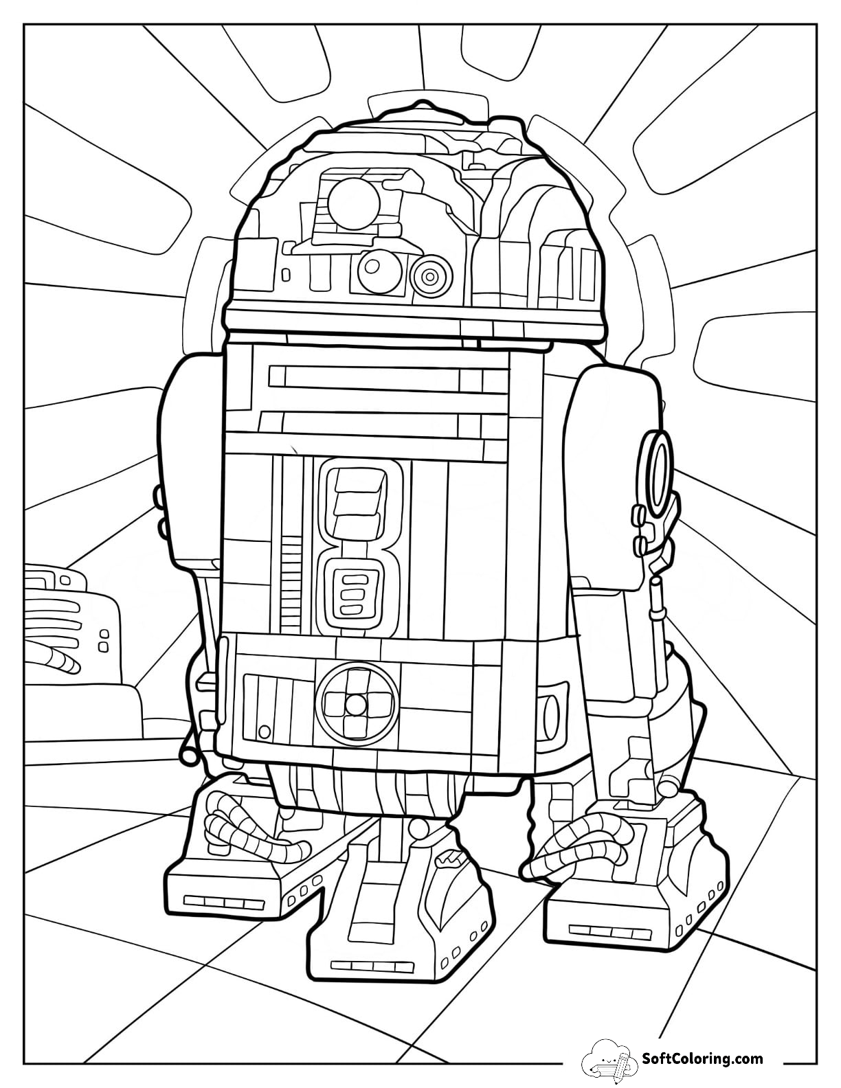 Detailed R2 D2 Lego Star Wars Coloring Page