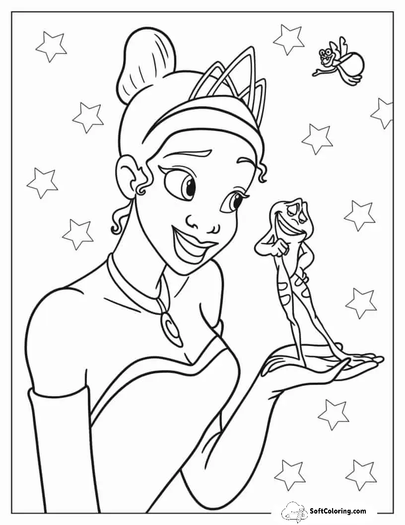 Disneys The Princess And The Frog Coloring Sheet