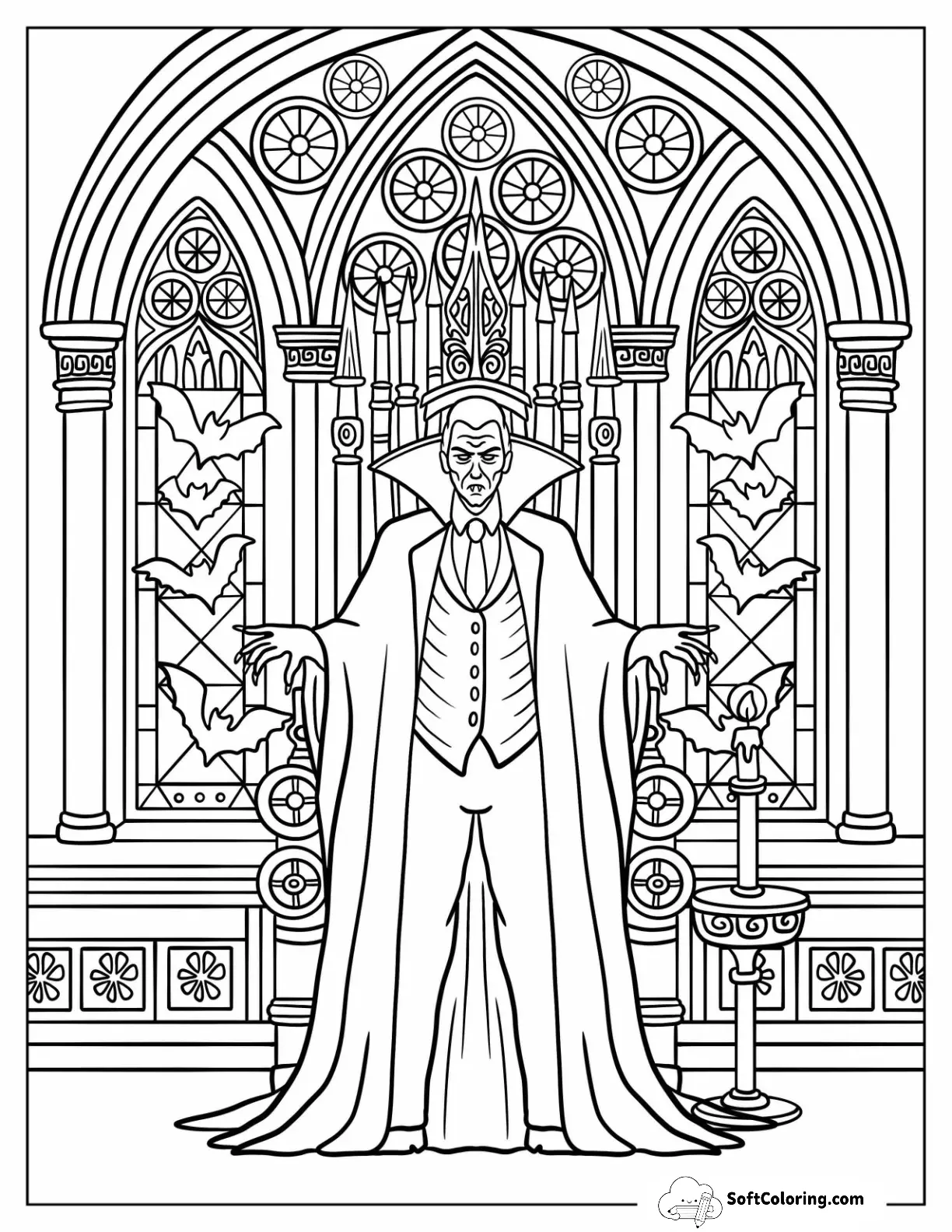 Dracula In His Gothic Throne Room