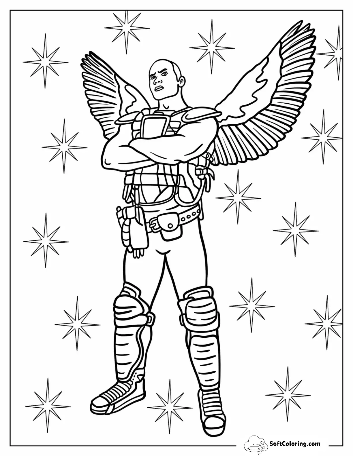 Dwayne The Rock Johnson As Tooth Fairy Coloring Page