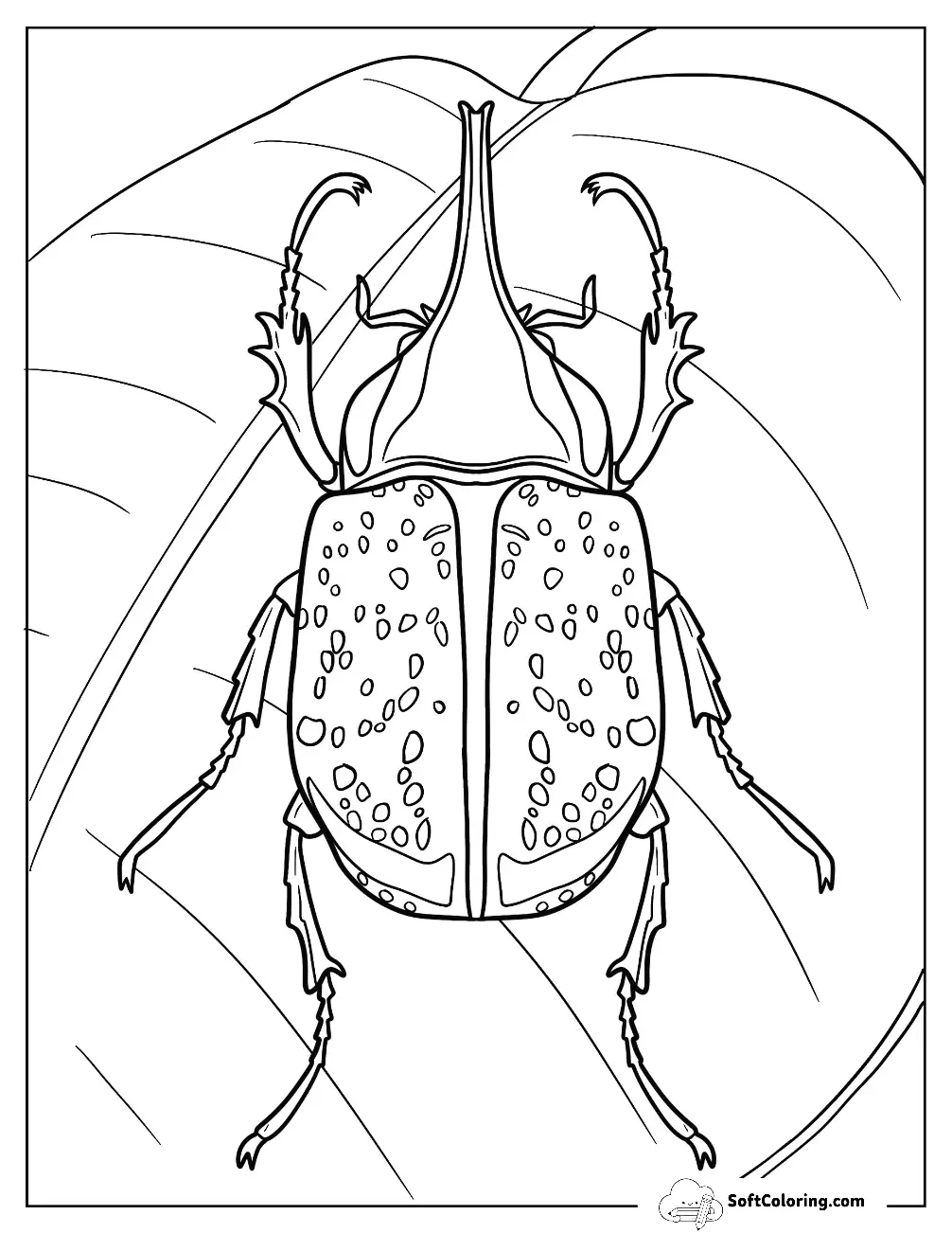 Eastern Hercules Beetle Coloring Page