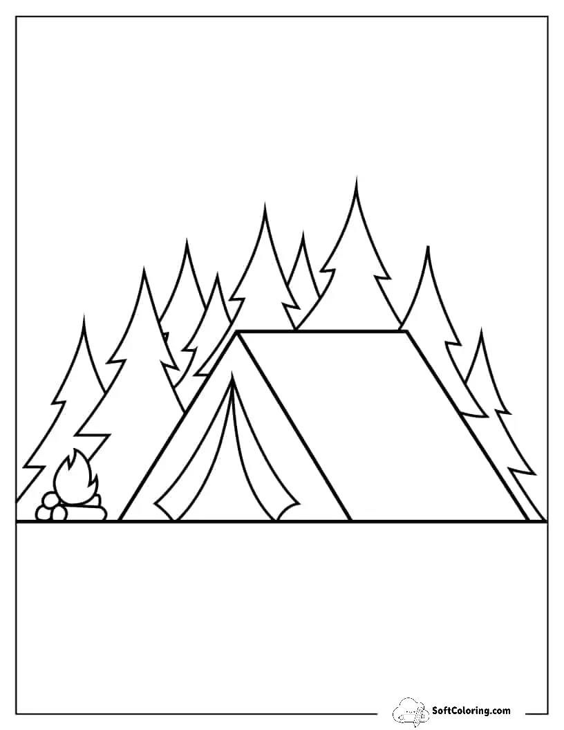 Easy Camping Tent And Trees For Preschoolers