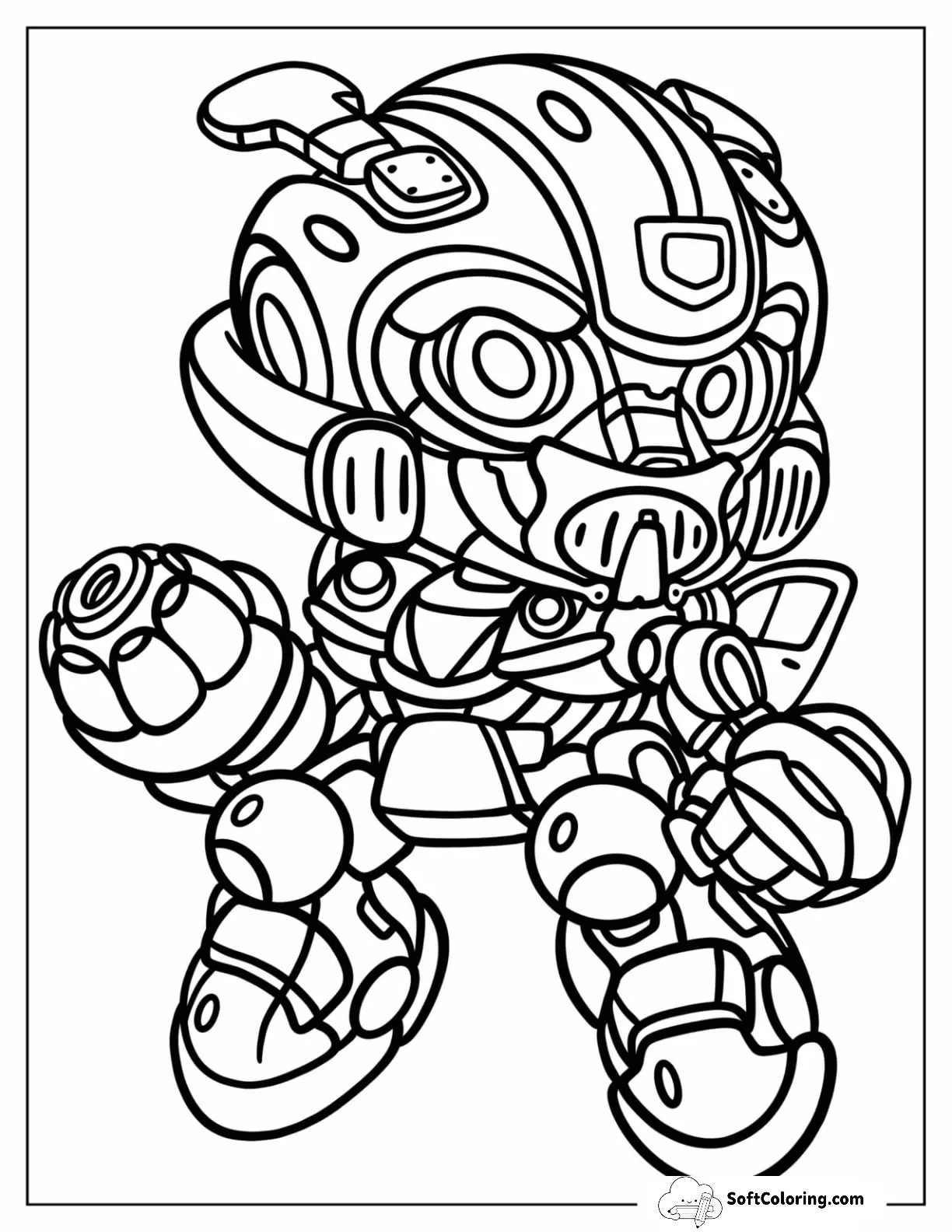 Easy Chibi Bumblebee Coloring Page For Preschoolers