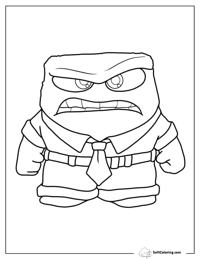 Easy Coloring Page Of Anger From Inside Out