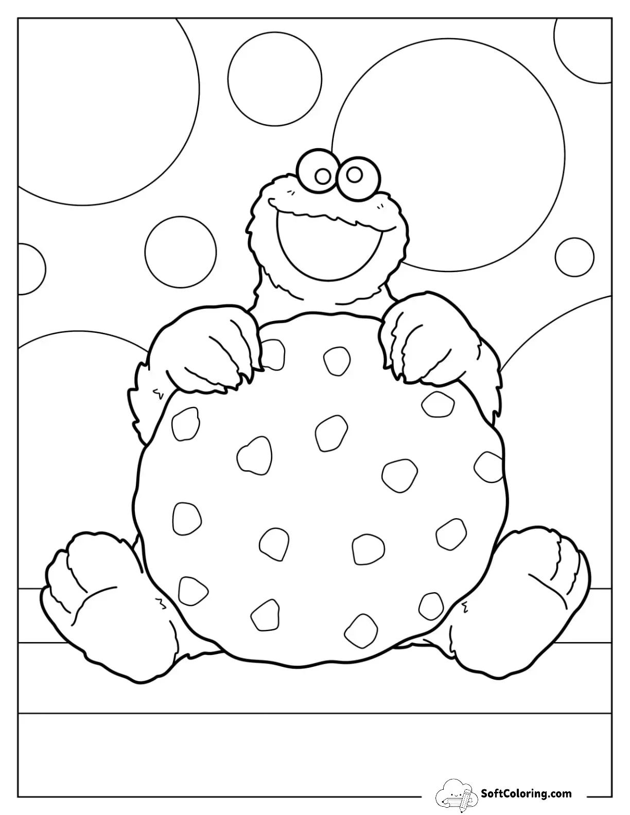 Easy Cookie Monster Holding Giant Cookie