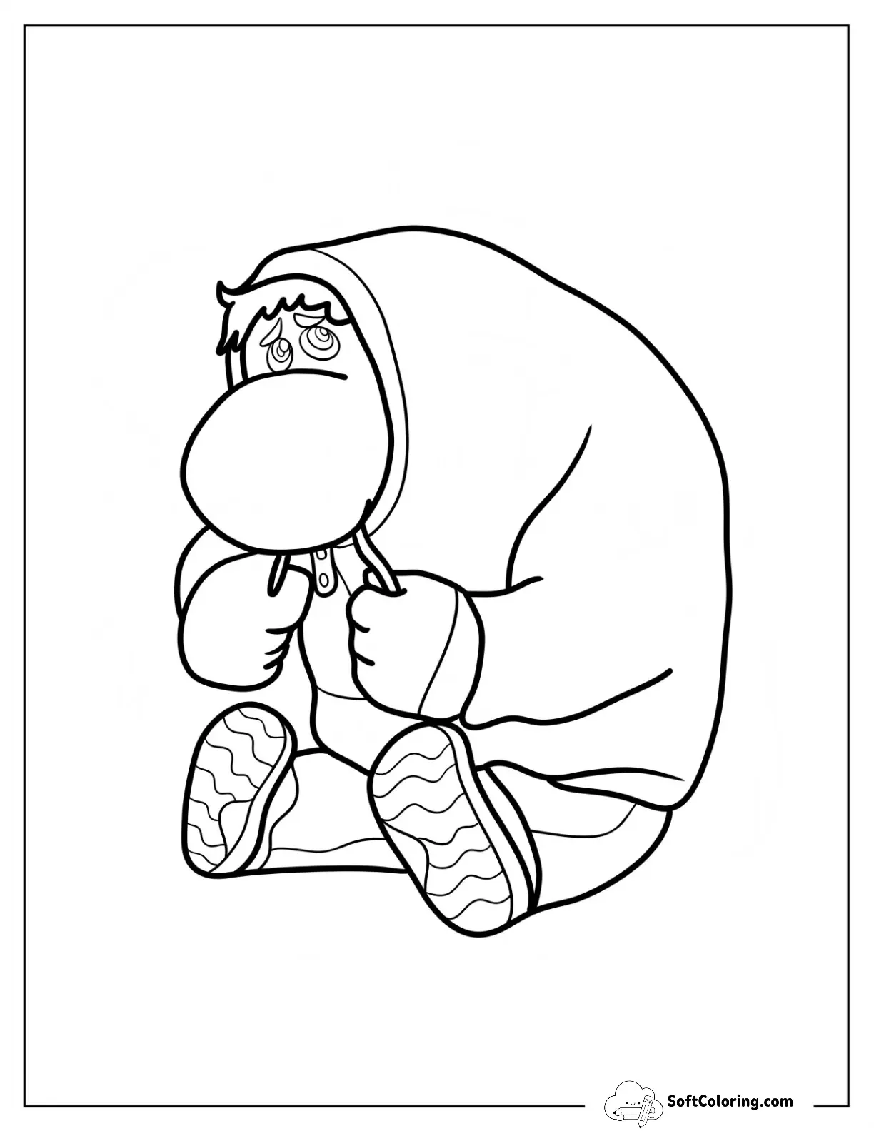 Easy Embarrassment Coloring Page For Kids