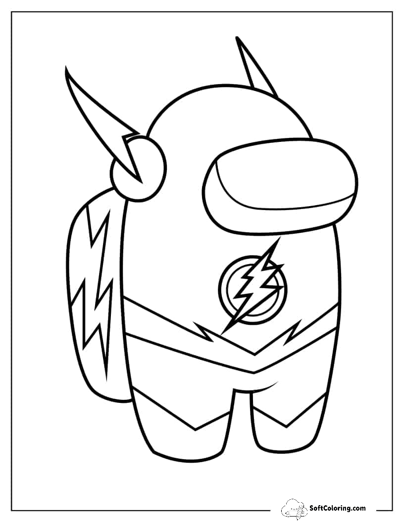 Easy Flash Among Us To Color For Kids