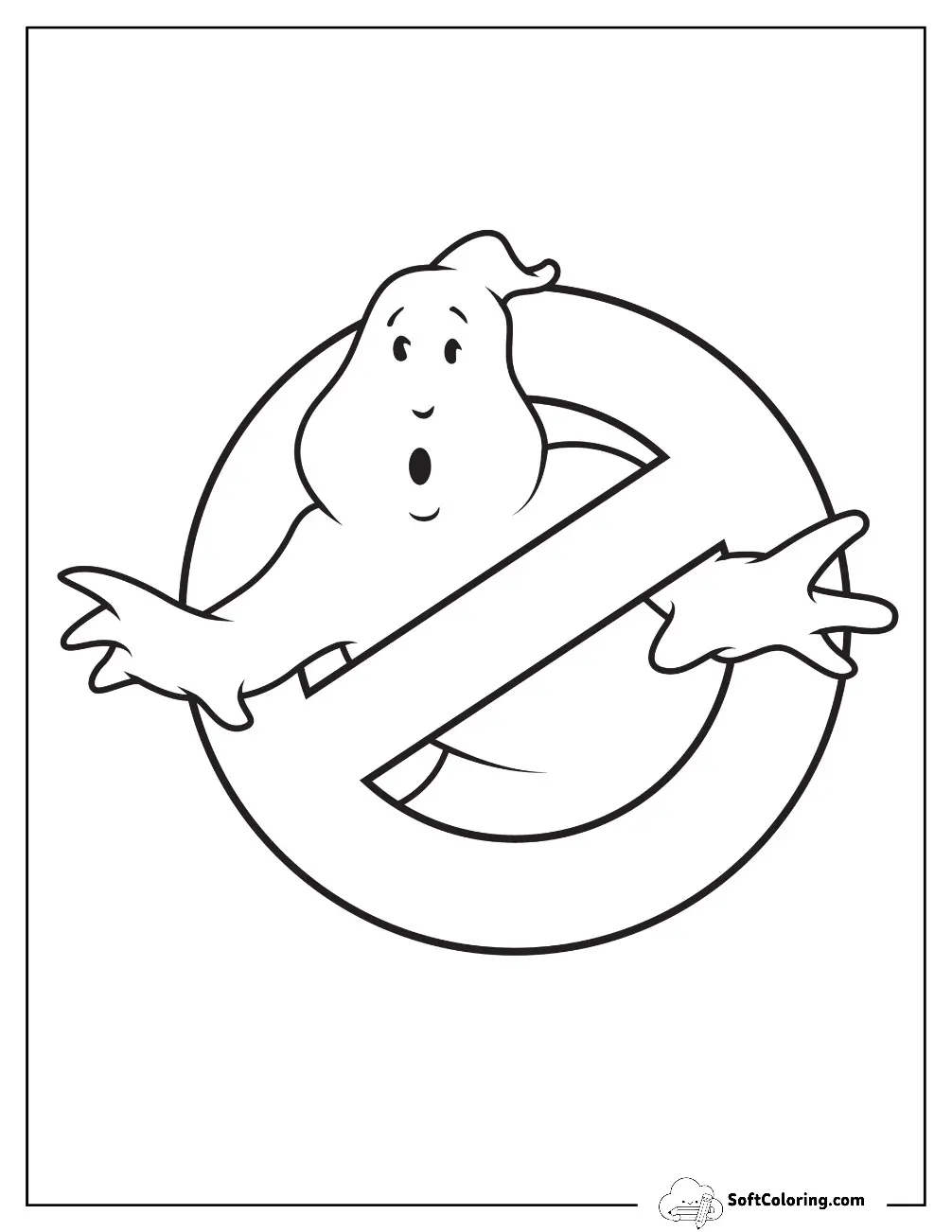 Easy Ghostbusters Logo Coloring Page For Kids