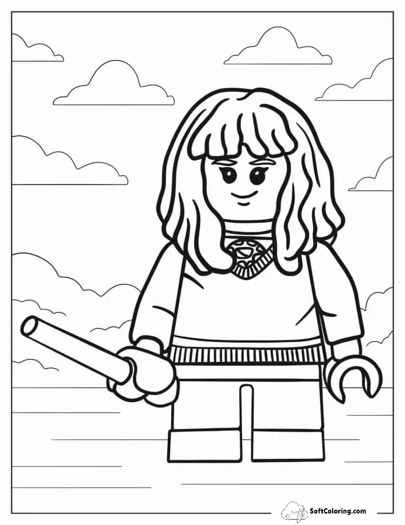 Easy Hermione Granger Coloring Page For Preschoolers
