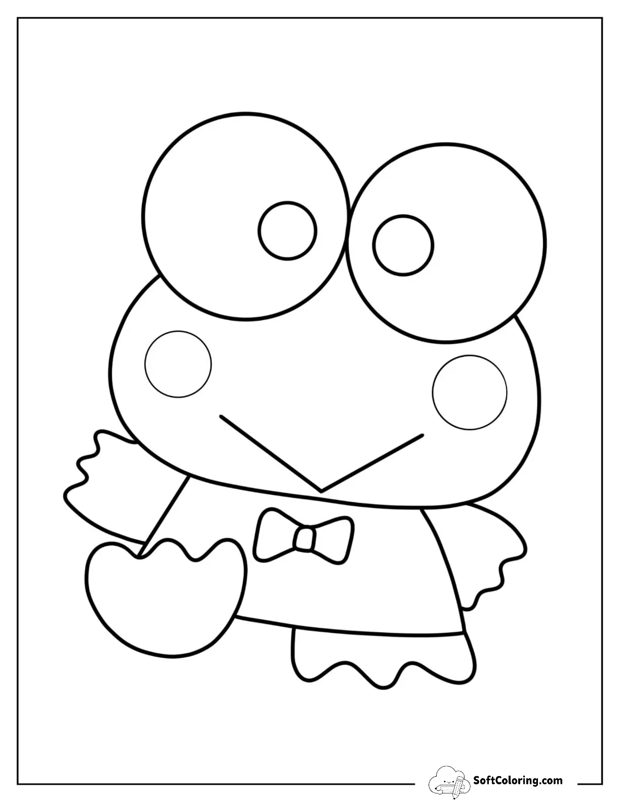 Easy Keroppi Coloring Page For Preschoolers