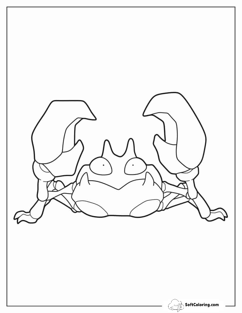 Easy Krabby Outline Coloring Page For Preschoolers