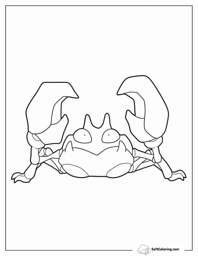 Easy Krabby Outline Coloring Page For Preschoolers