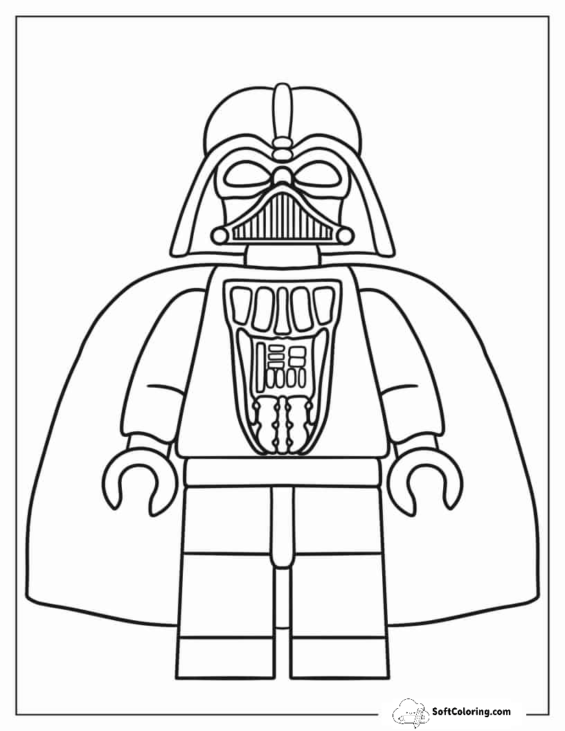 Easy Lego Darth Vader Coloring Page