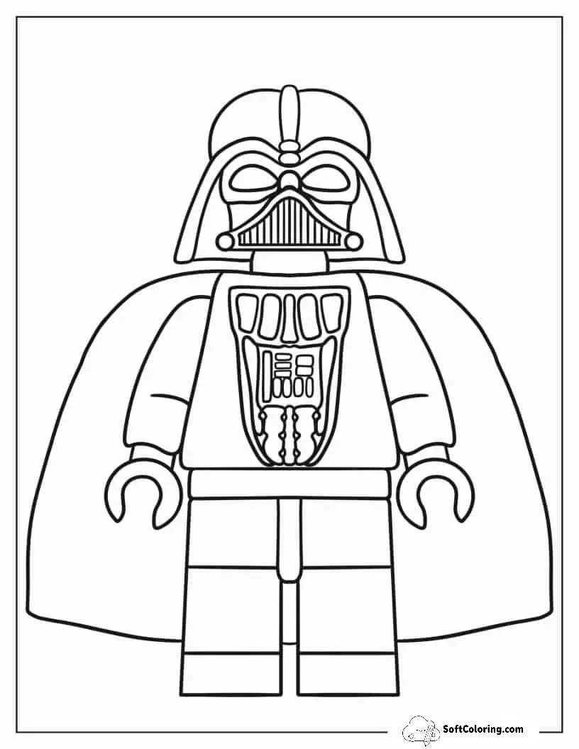 Easy Lego Darth Vader Coloring Page