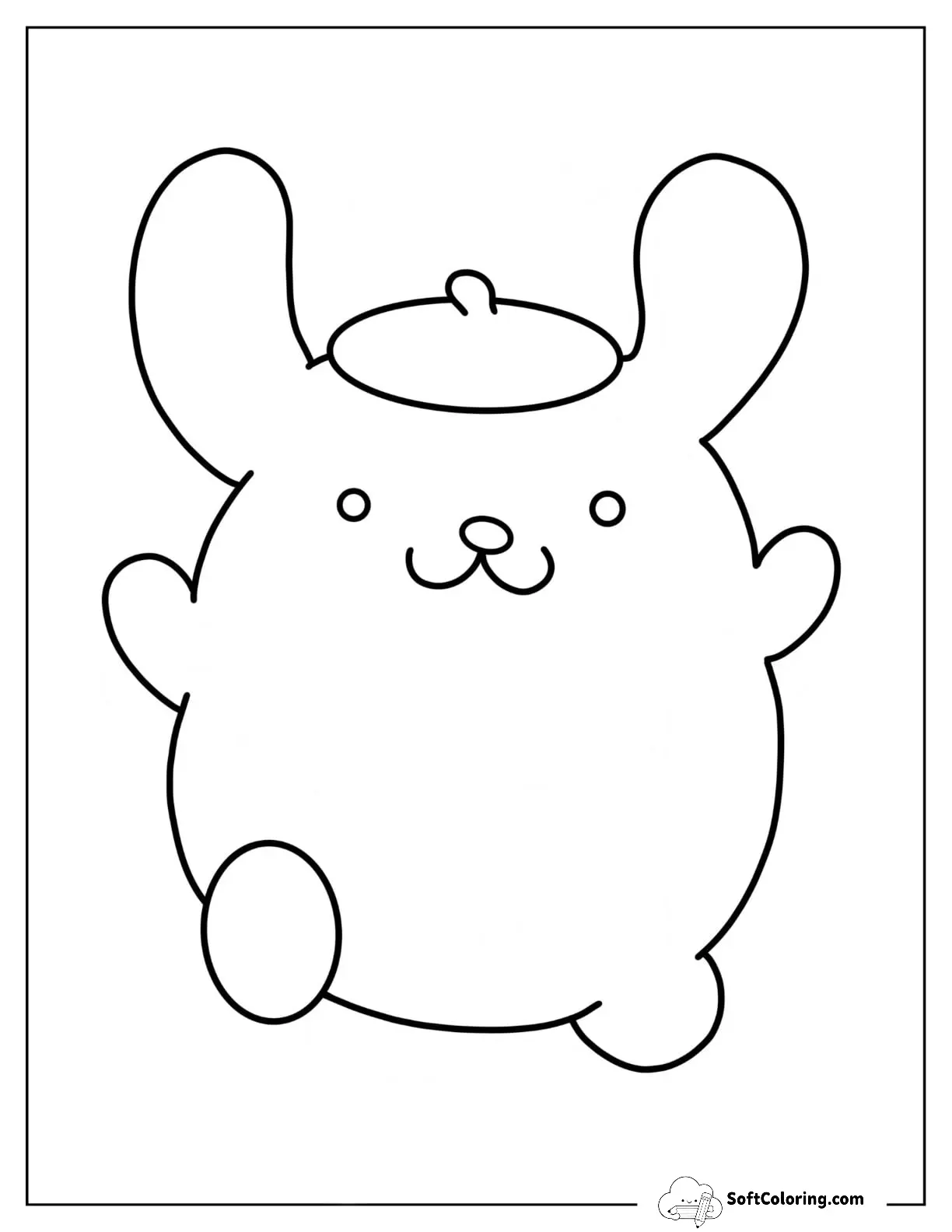 Easy Pompompurin Outline Coloring Page