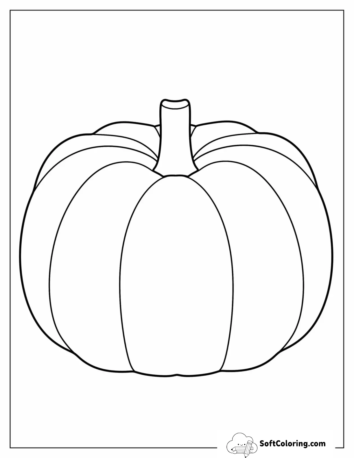 Easy Pumpkin Coloring Page And Template