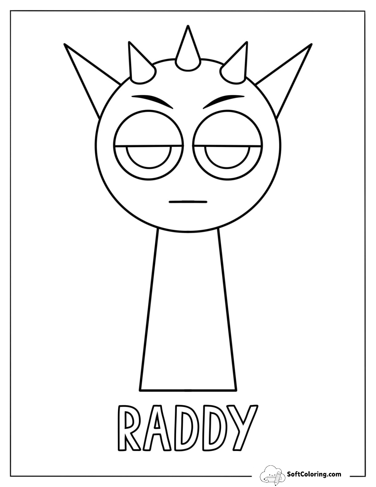Sprunki Coloring Page Of Easy Raddy For Kids