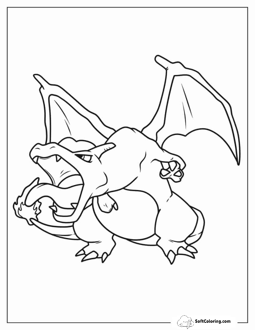 Easy To Color Charizard