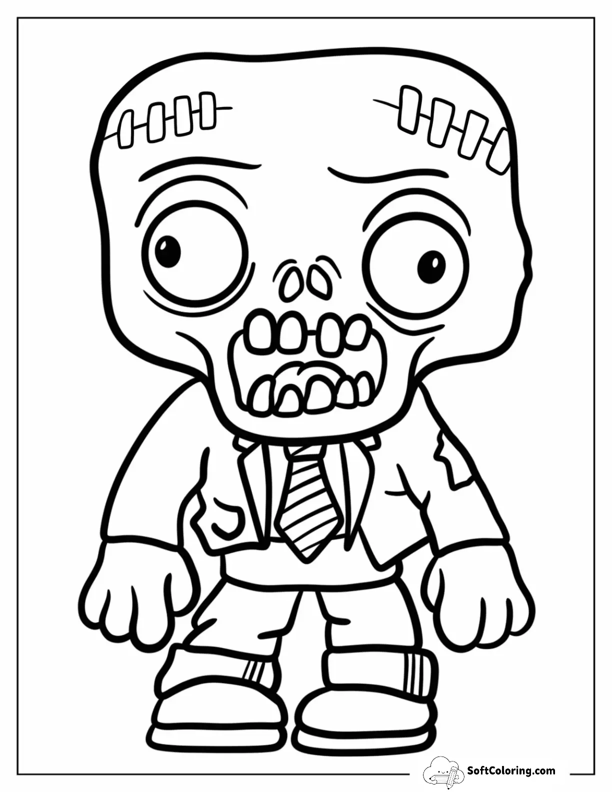 Easy Zombie In A Business Suit For Preschoolers