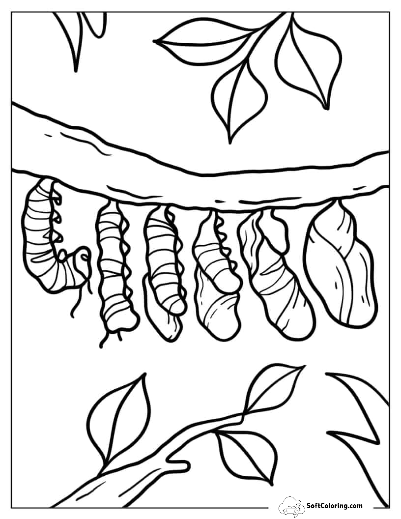 Educational Caterpillar Coloring Page
