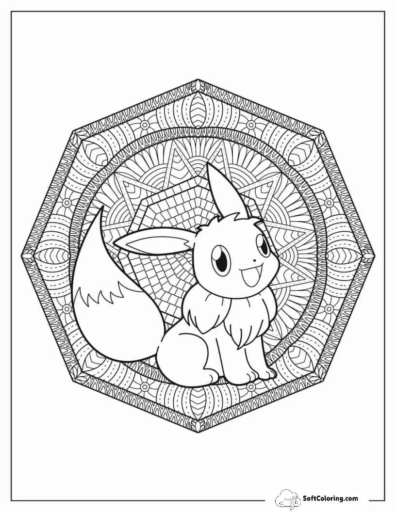 Eevee Inside Octagon Mandala