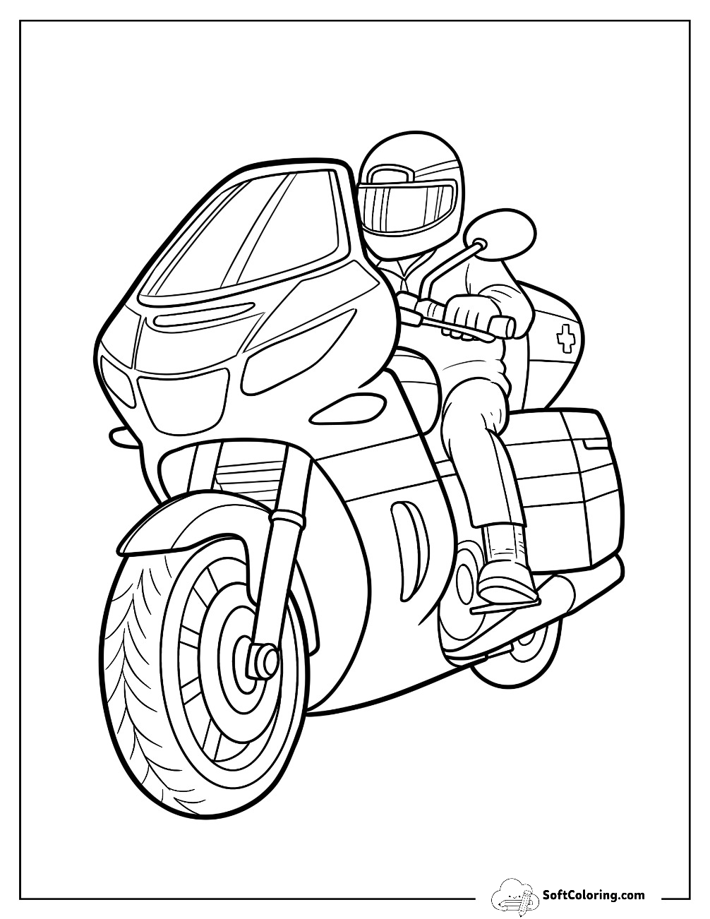 Emergency Response Rider On A Sleek Ambulance Bike