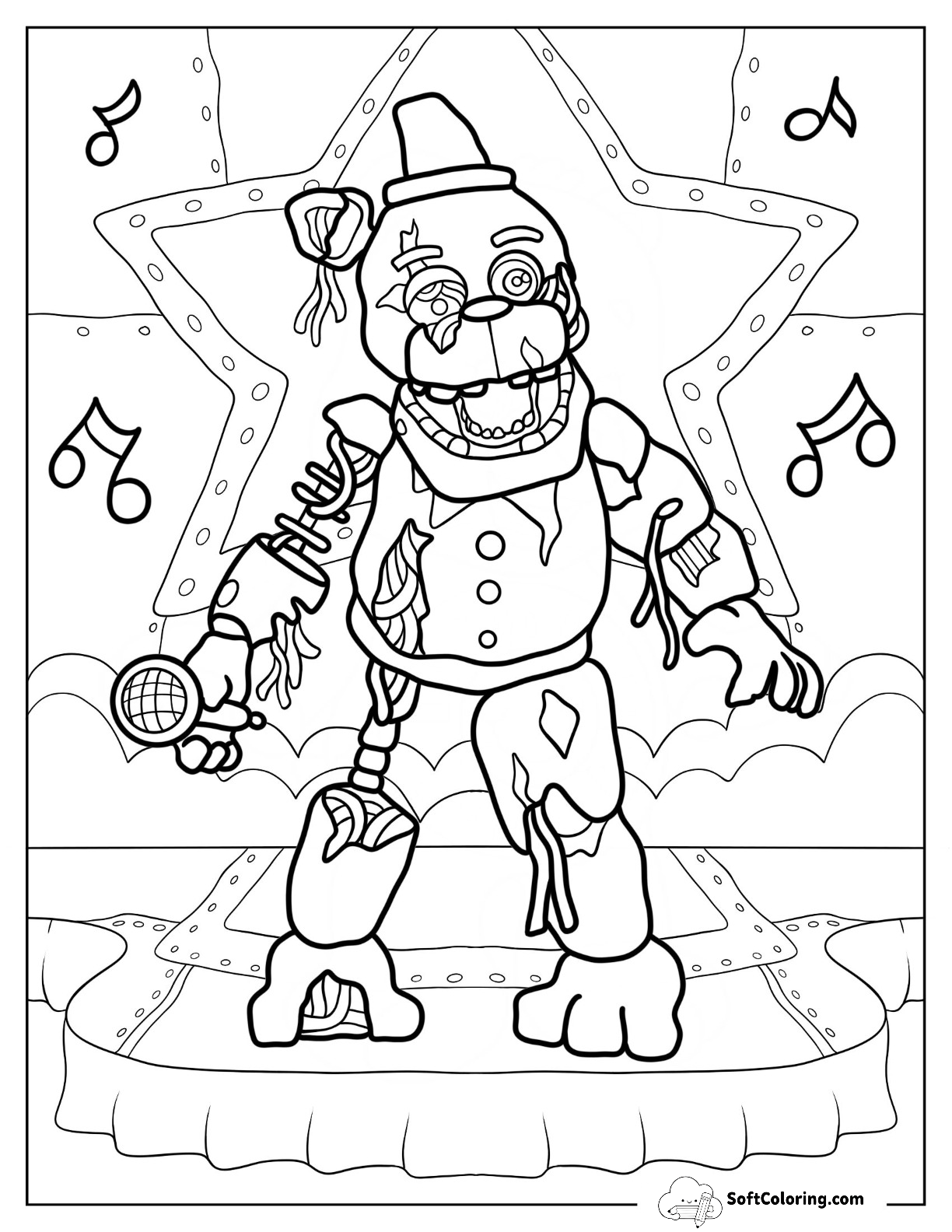 Extra Withered Freddy Holding Microphone