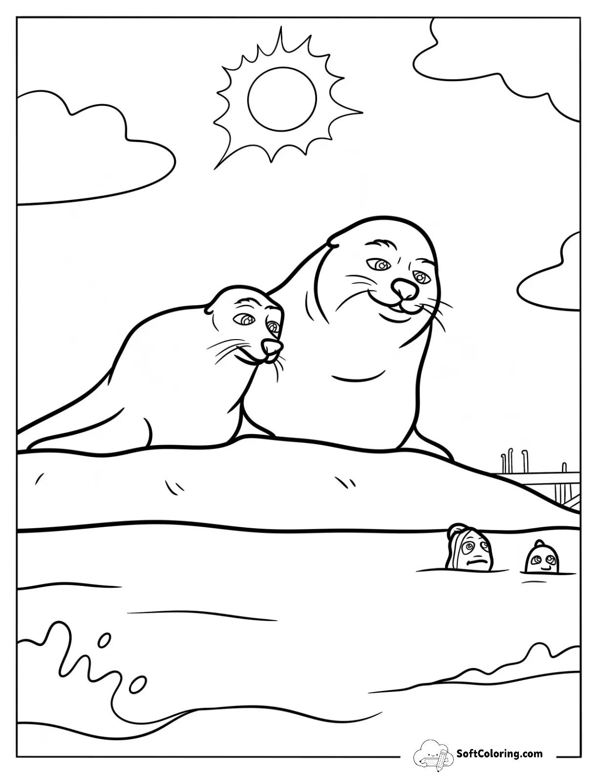 Finding Dory Coloring Page Fluke And Rudder
