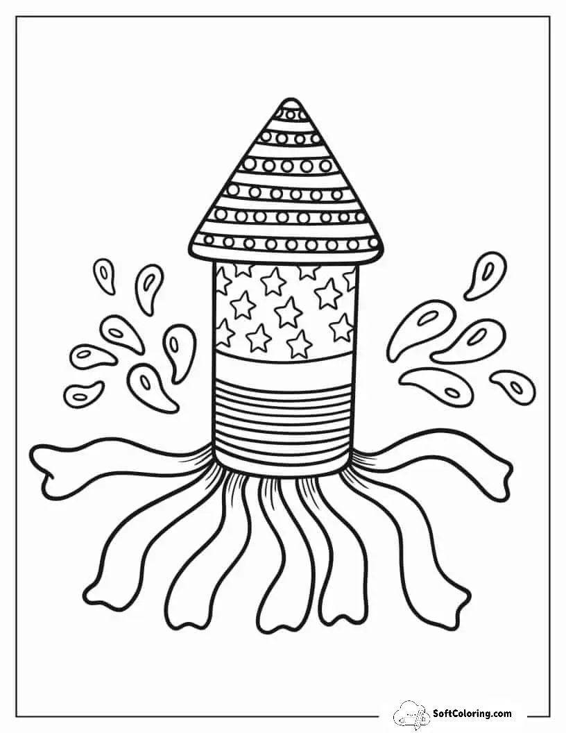 Fireworks Coloring Page