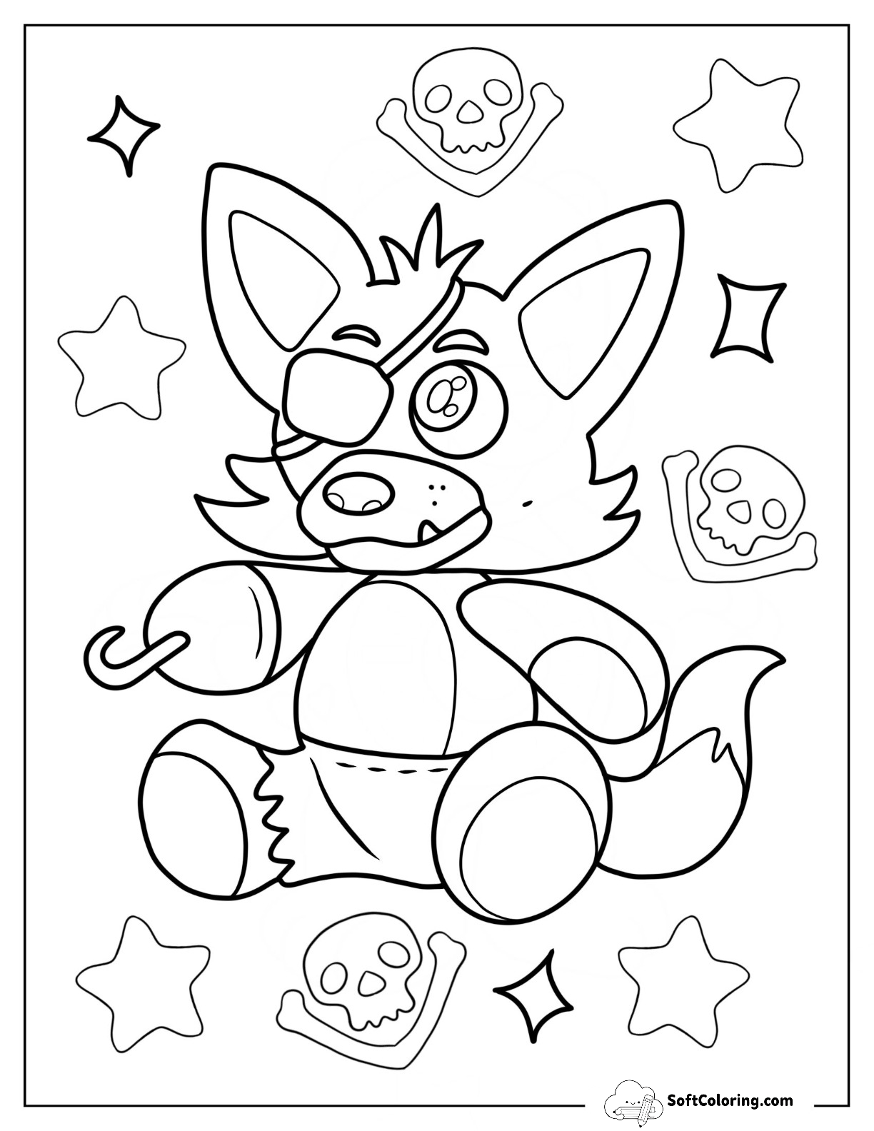 Five Nights At Freddy's Coloring Page Pirate Foxy