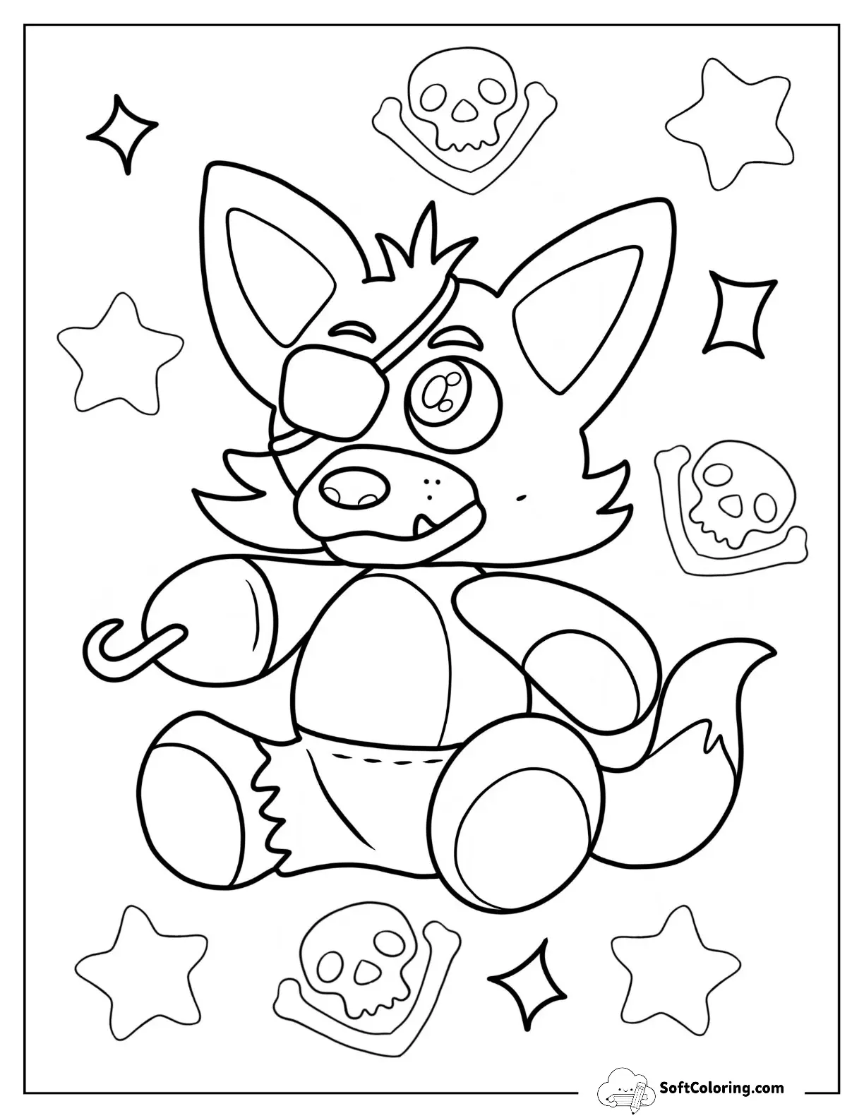 Five Nights At Freddy's Coloring Page Pirate Foxy