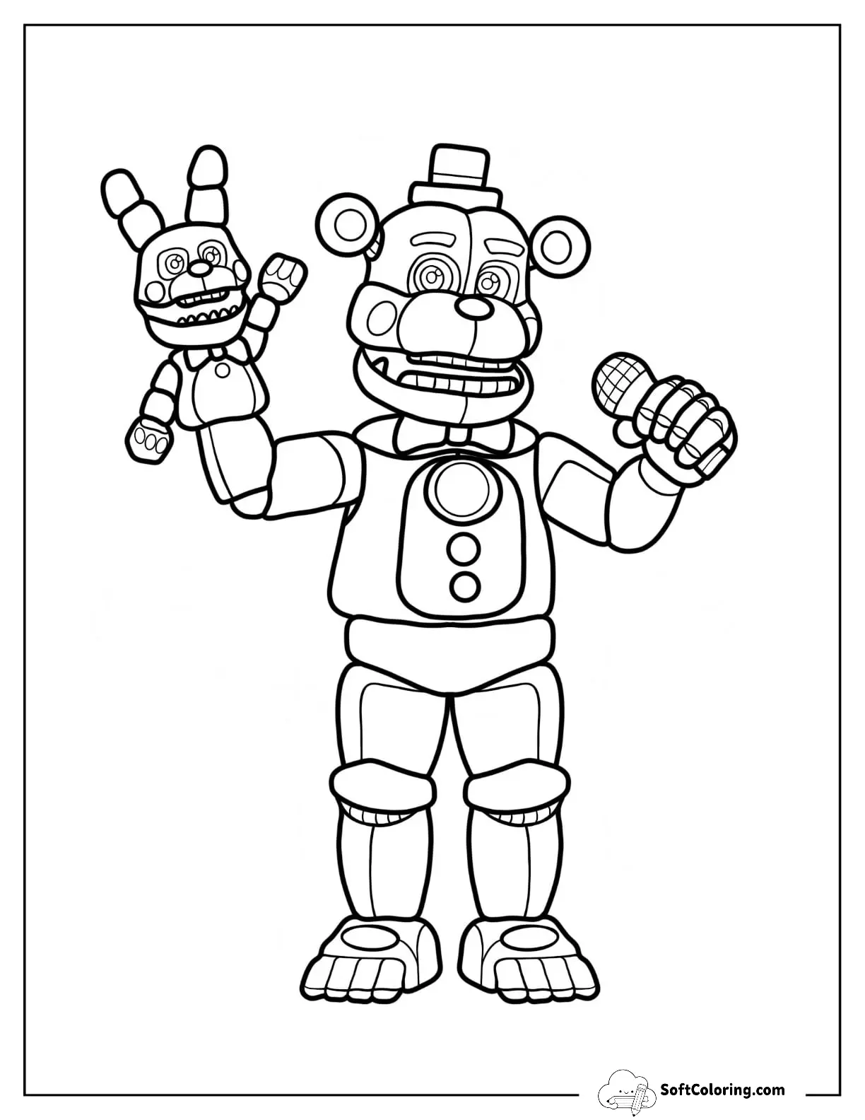 Fazbear With Microphone And Puppet