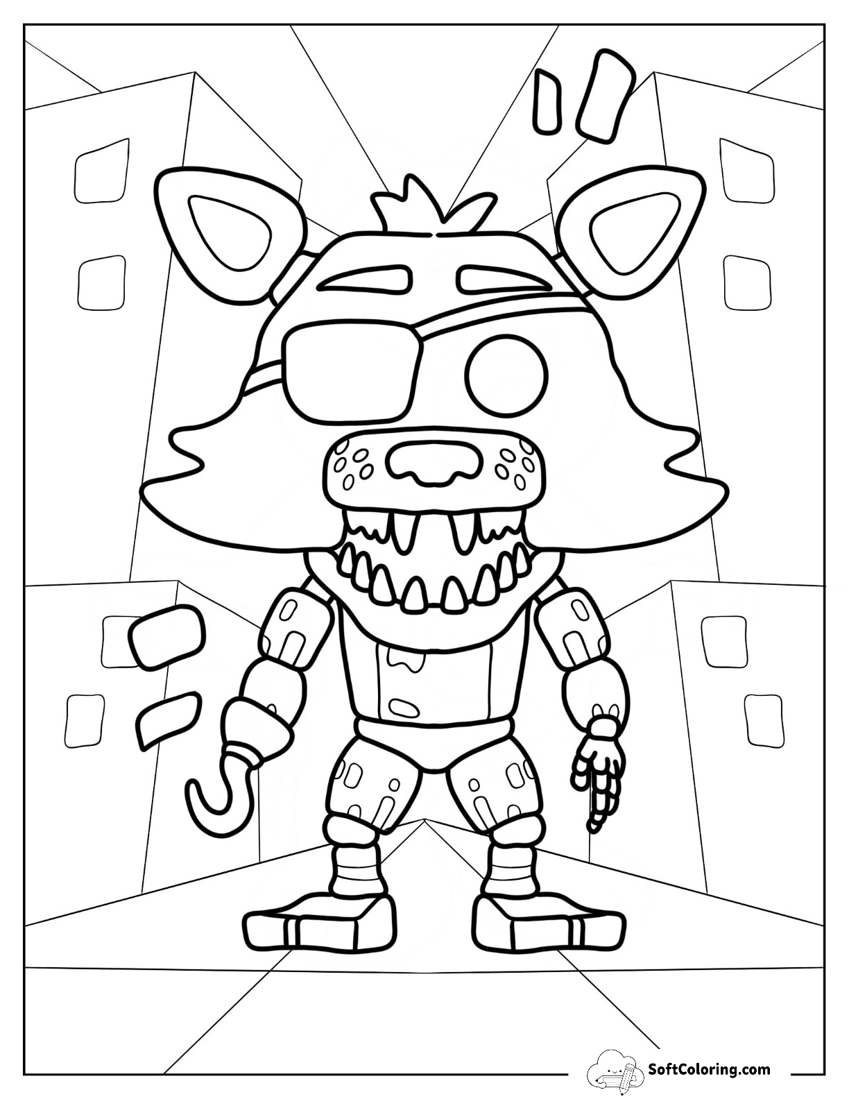 Five Nights At Freddy's Coloring Page Of Foxy The Pirate Funko Pop