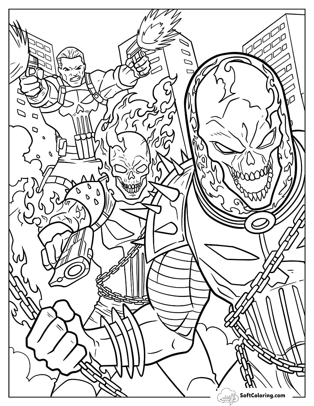 Frank Castle Cosmic Ghost Rider Coloring Page