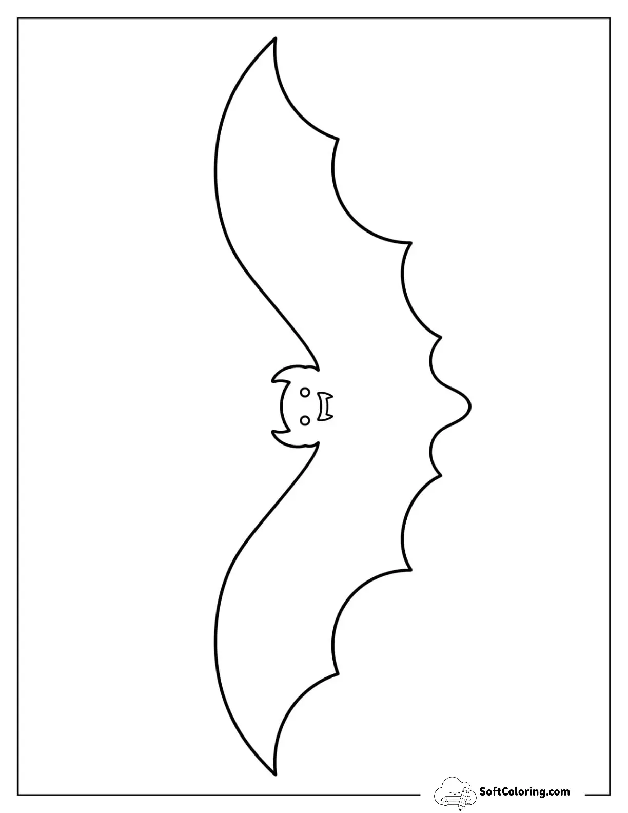 Full Page Basic Bat Template For Kids