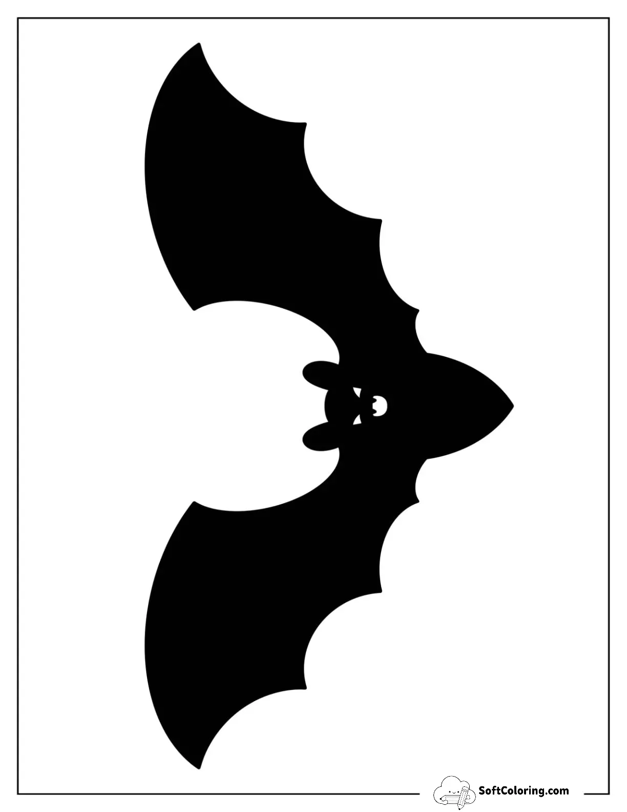 Full Page Black Scary Bat Template
