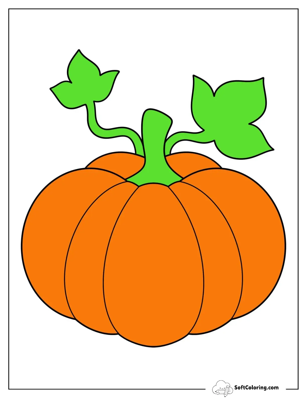 Full Page Colored Autumn Pumpkin Template