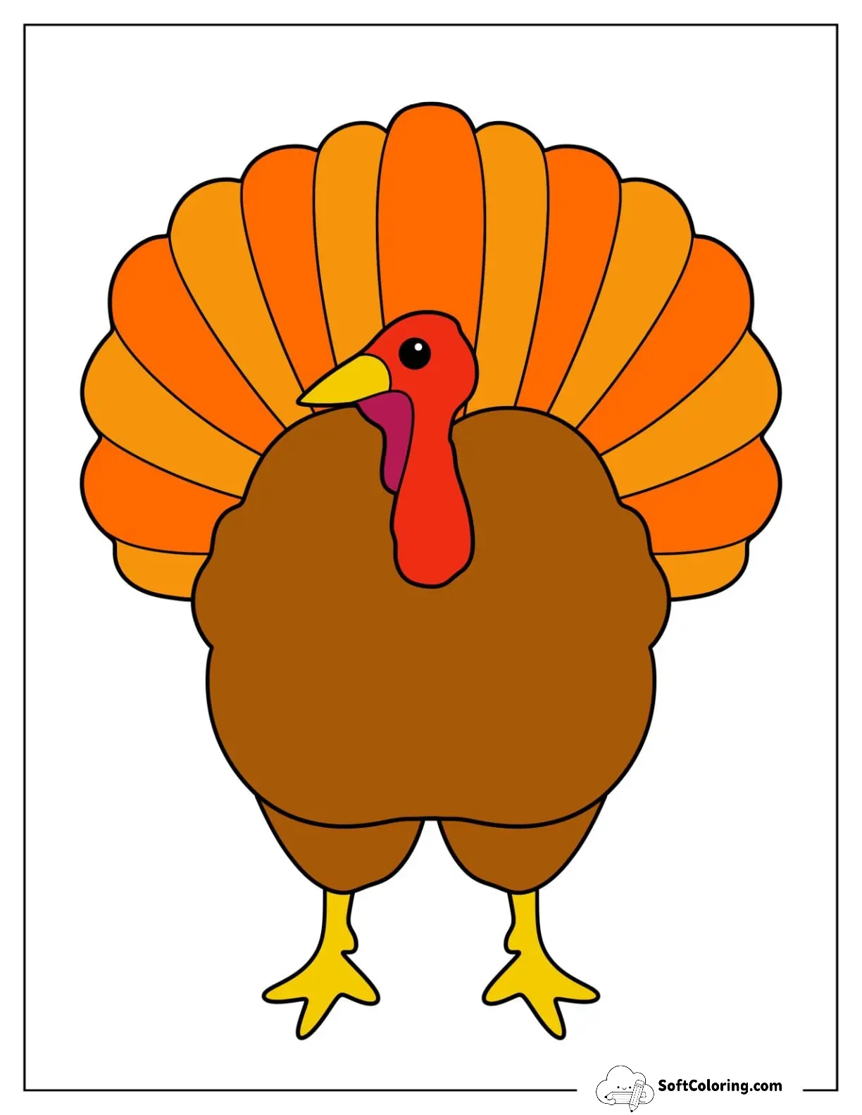 Full Page Colored Realistic Turkey Template