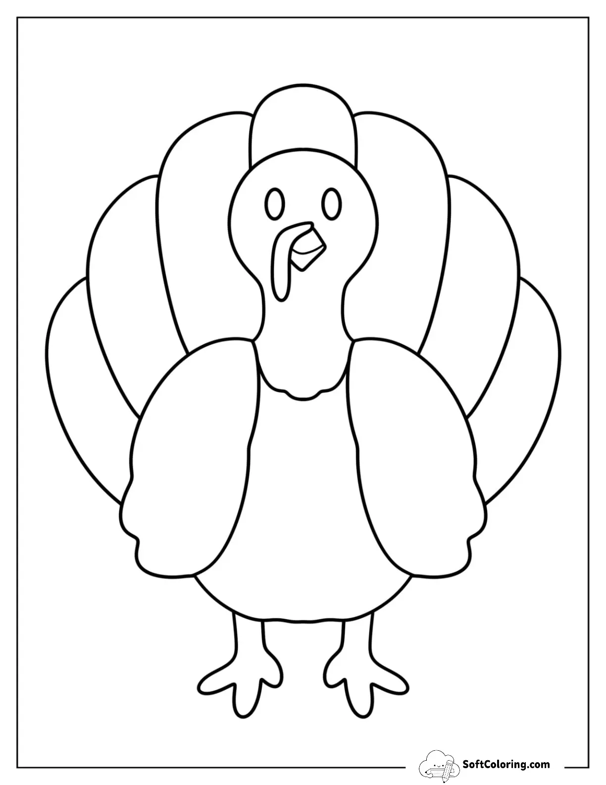 Full Page Cute Turkey Template