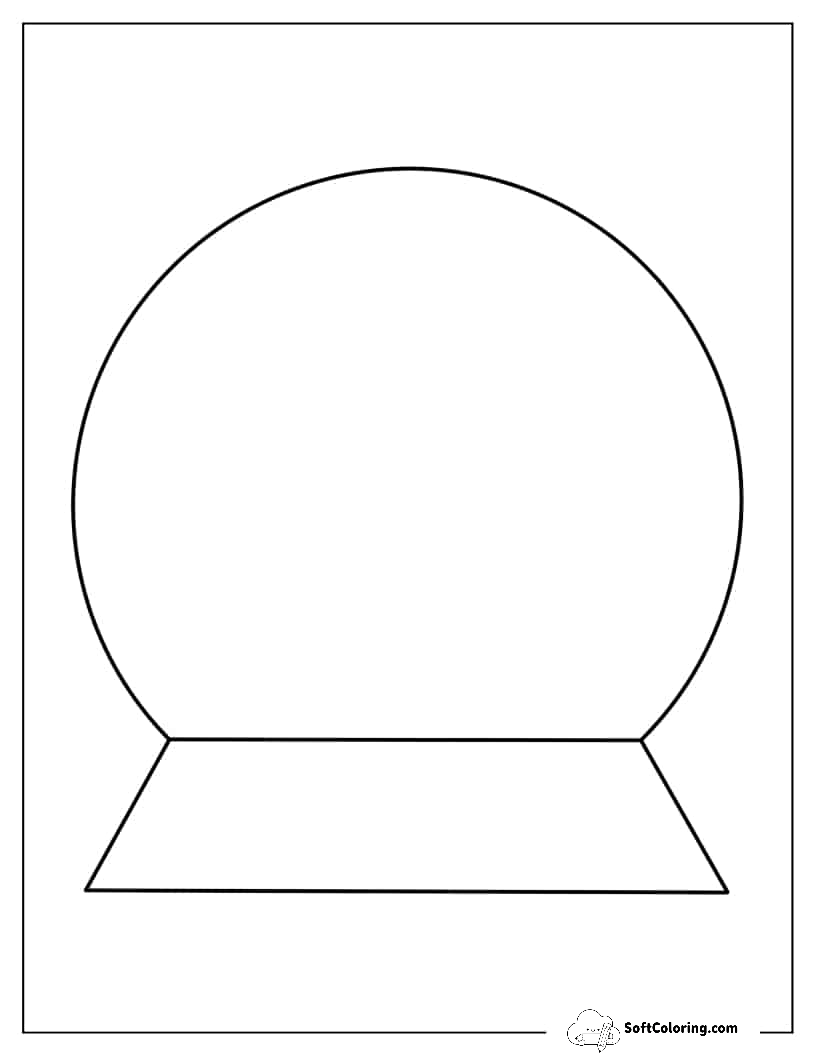 Full Page Easy Snow Globe Template For Kids