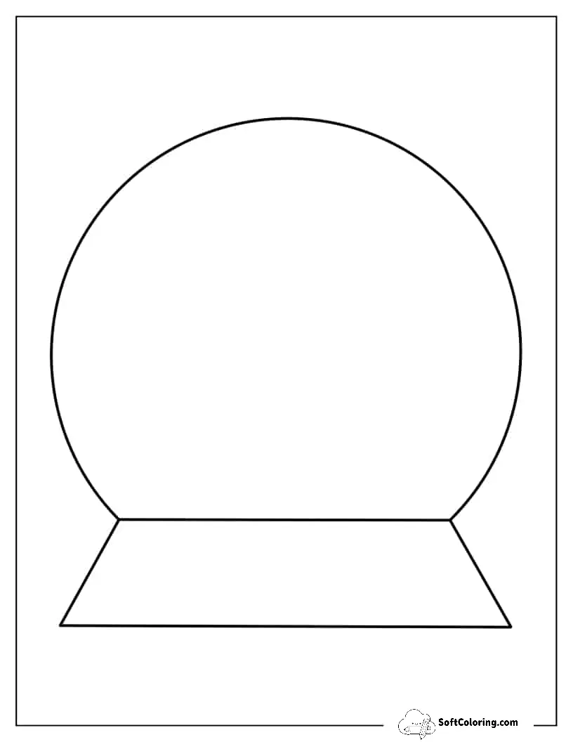 Full Page Easy Snow Globe Template For Kids