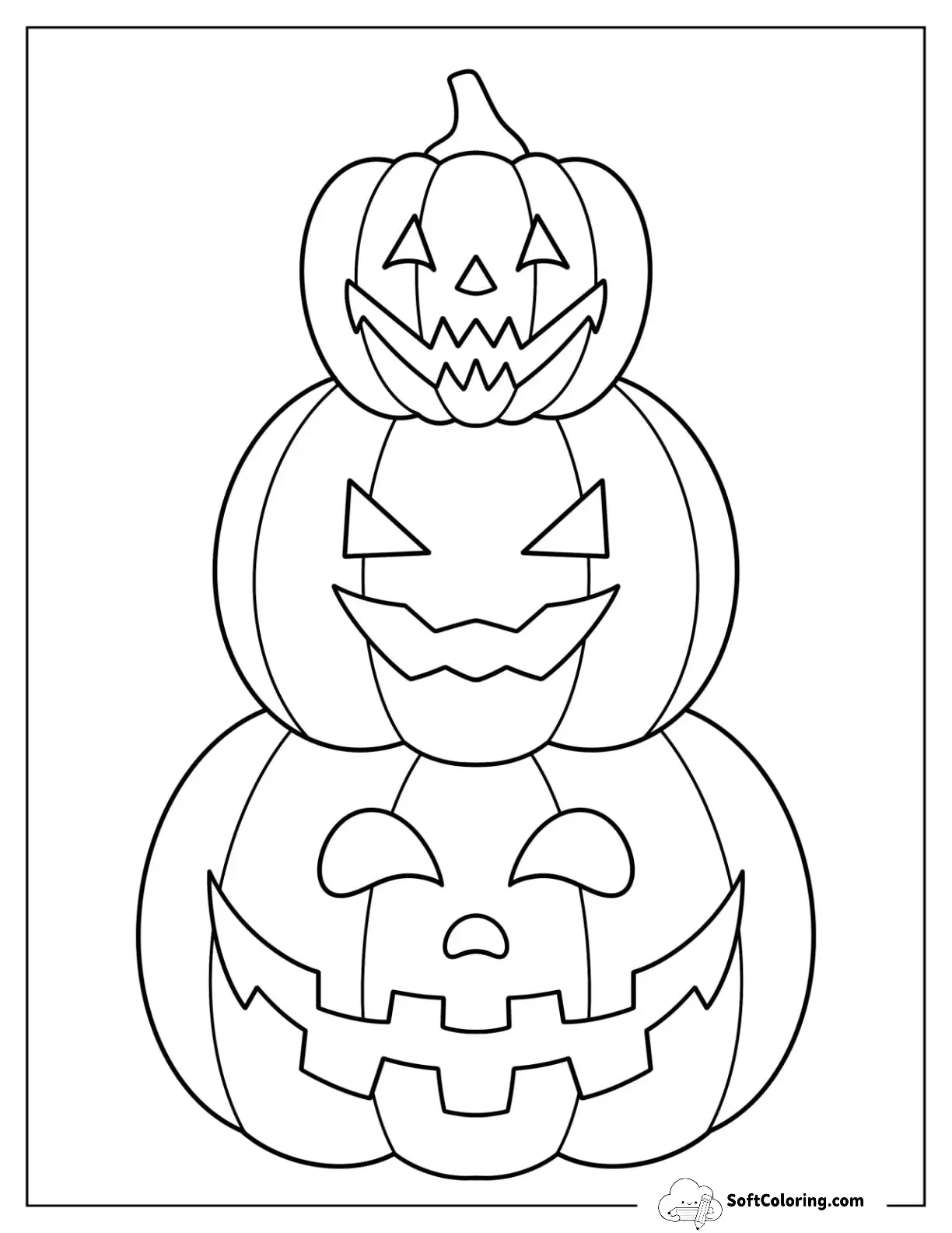 Full Page Jack O Lantern Tower Pumpkin Template