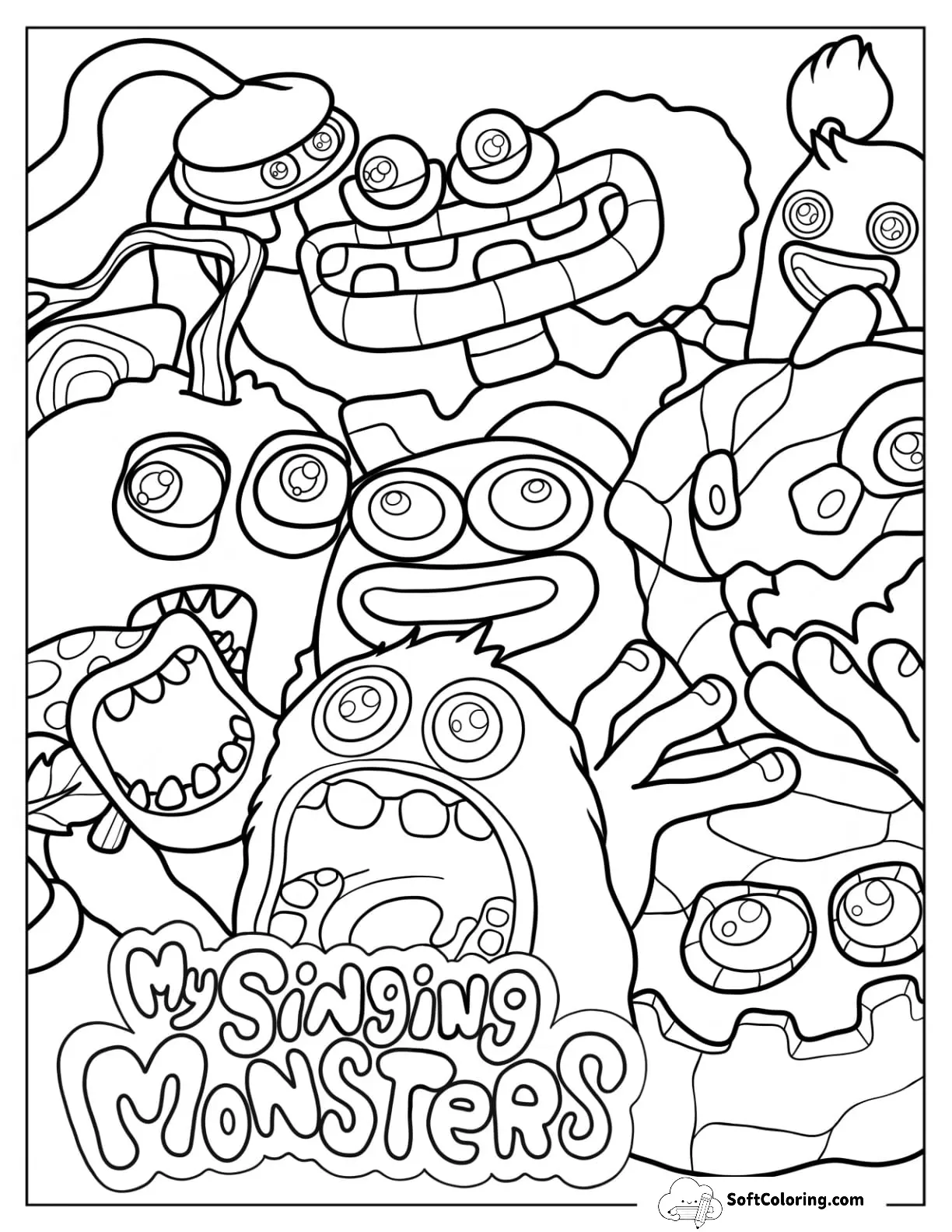 Full Page My Singing Monsters Coloring Page